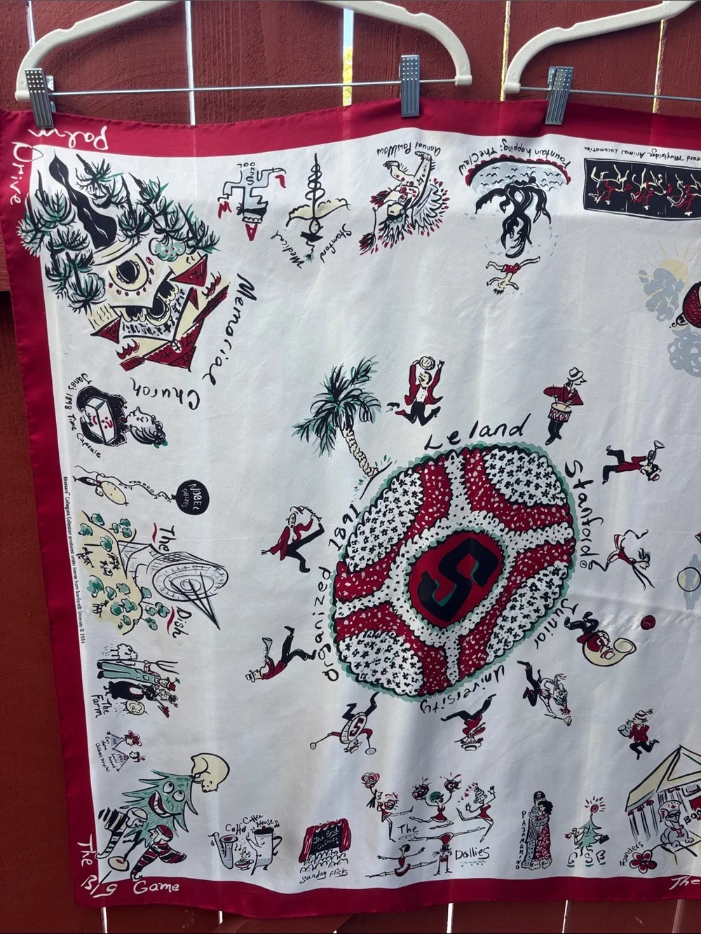 Stanford University 100%Silk Scarf Size 35x35